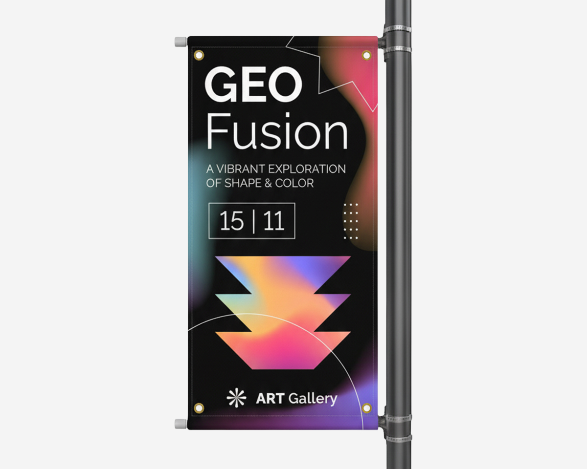 Pole Banner Set Design pole-banner-set-custom-design-solution-gallery-exhibition