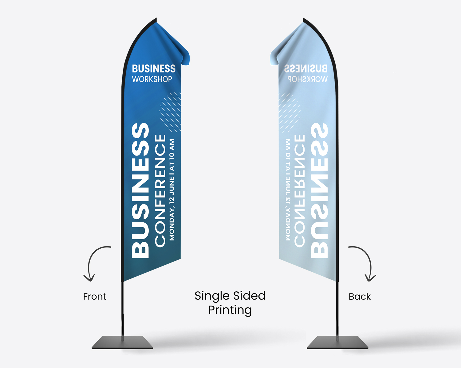 single-sided-printing-econo-feather-flag-front-back-view-pole-set