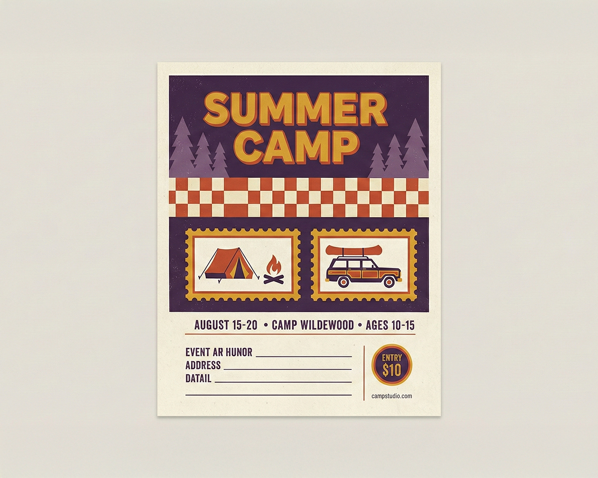 summer-camp-announcement-flyer-white-edge-matte-paper