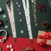 Christmas-themed custom lanyards with holiday patterns