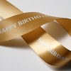 Custom printed satin ribbon for branding and packaging