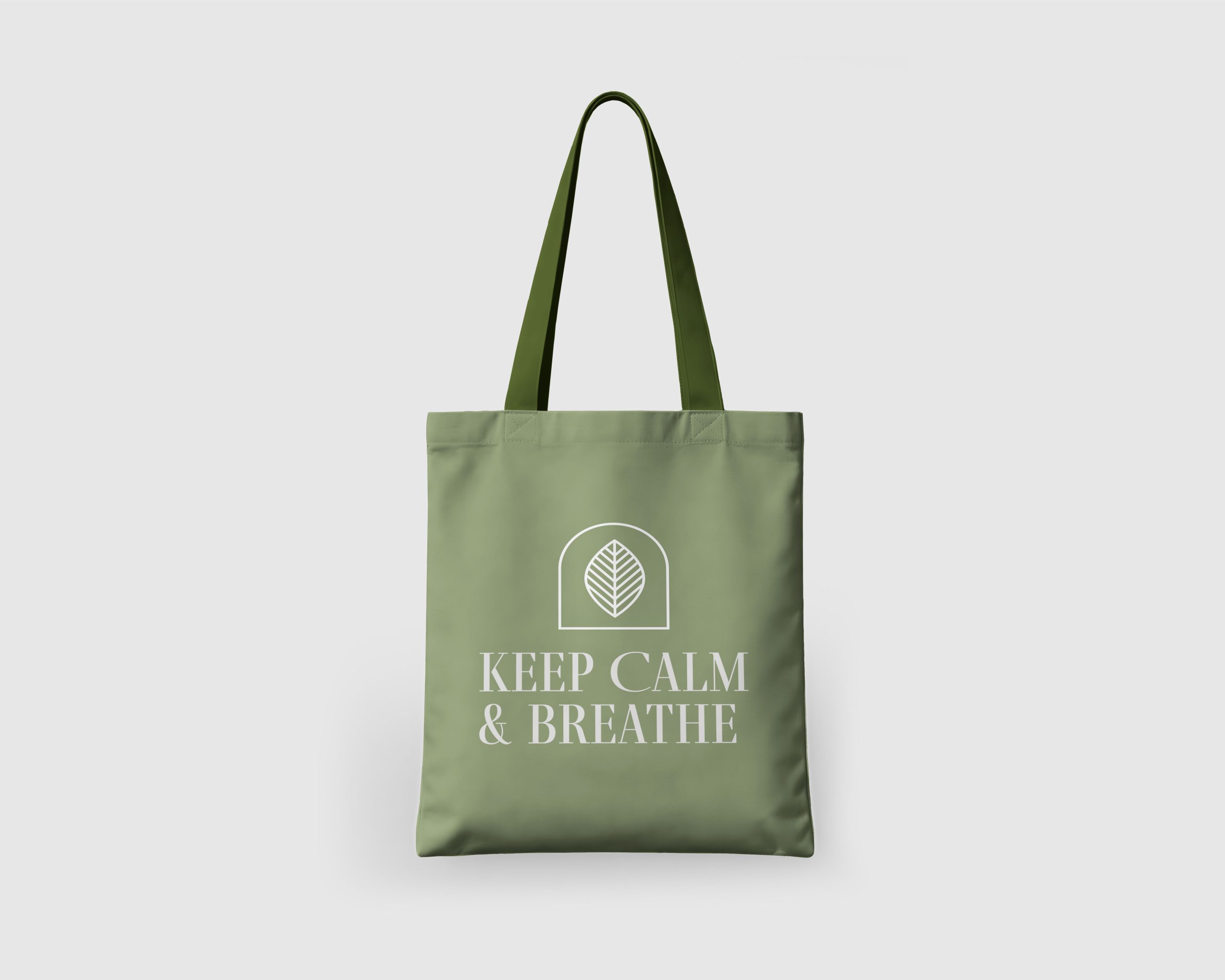 Green non-woven tote bag with custom branding