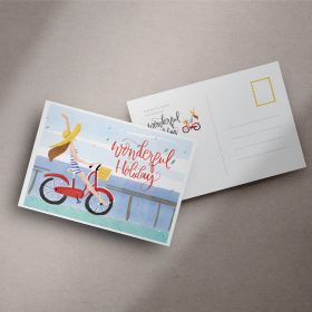 Custom printed postcard featuring a wonderful holiday illustration and design