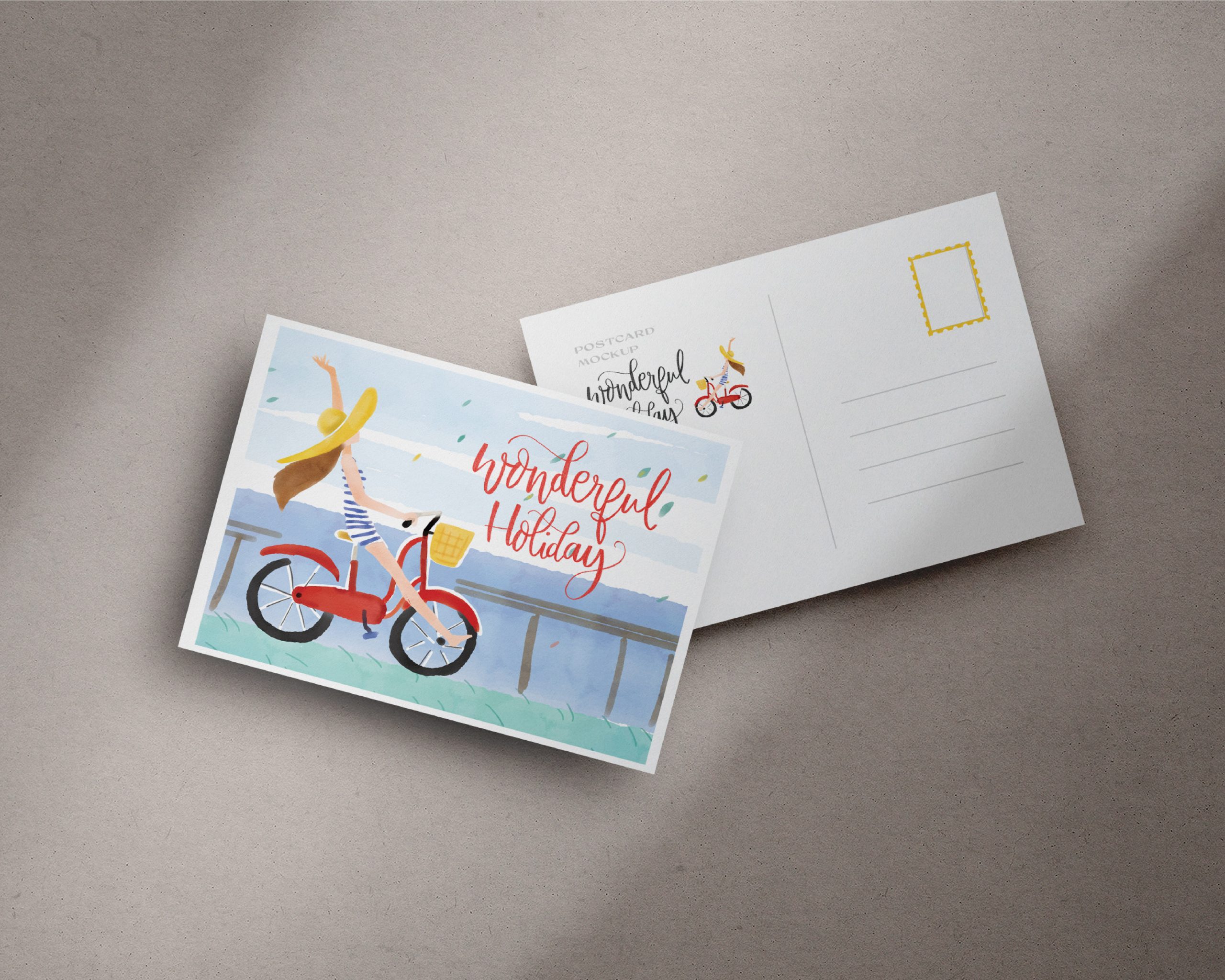 Custom printed postcard featuring a wonderful holiday illustration and design
