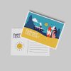 Custom printed postcard featuring a summer holiday illustration and design