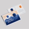Custom printed postcard featuring a travelling adventure hot air balloon illustration and design
