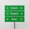 Directional wayfinding sign for public spaces