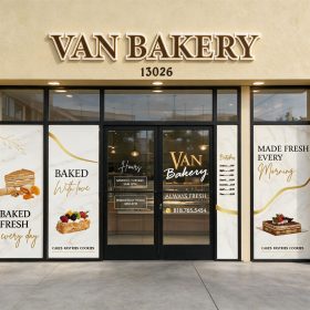 Storefront glass window sticker for bakery