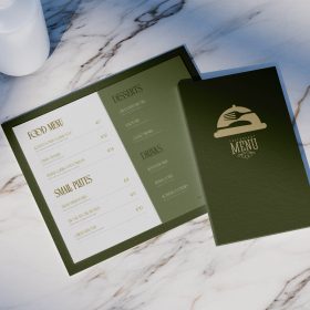 Custom printed folded menu layout for dining establishments