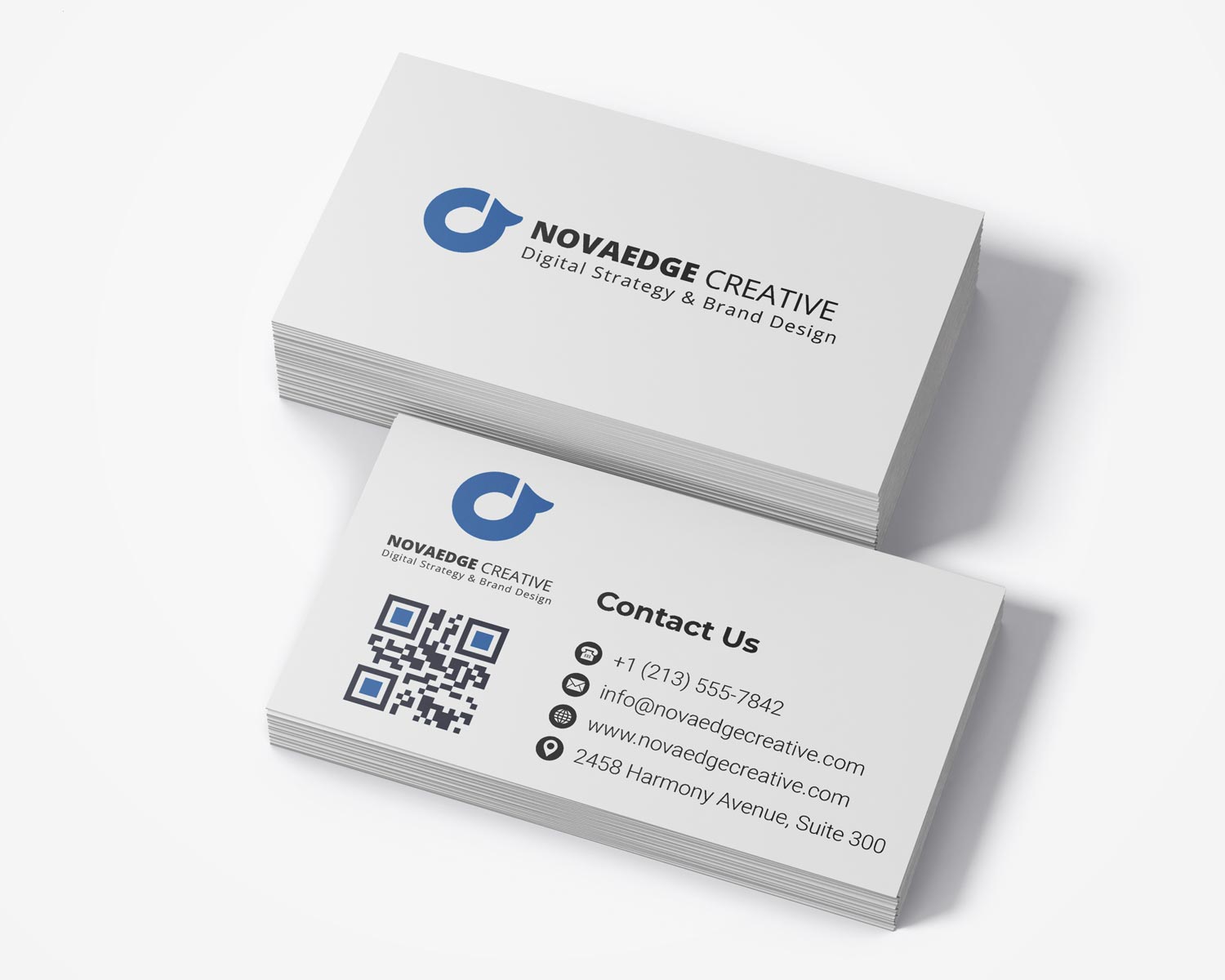 Custom business card print with professional branded layout