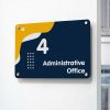 Metal wall plaque for an administrative office