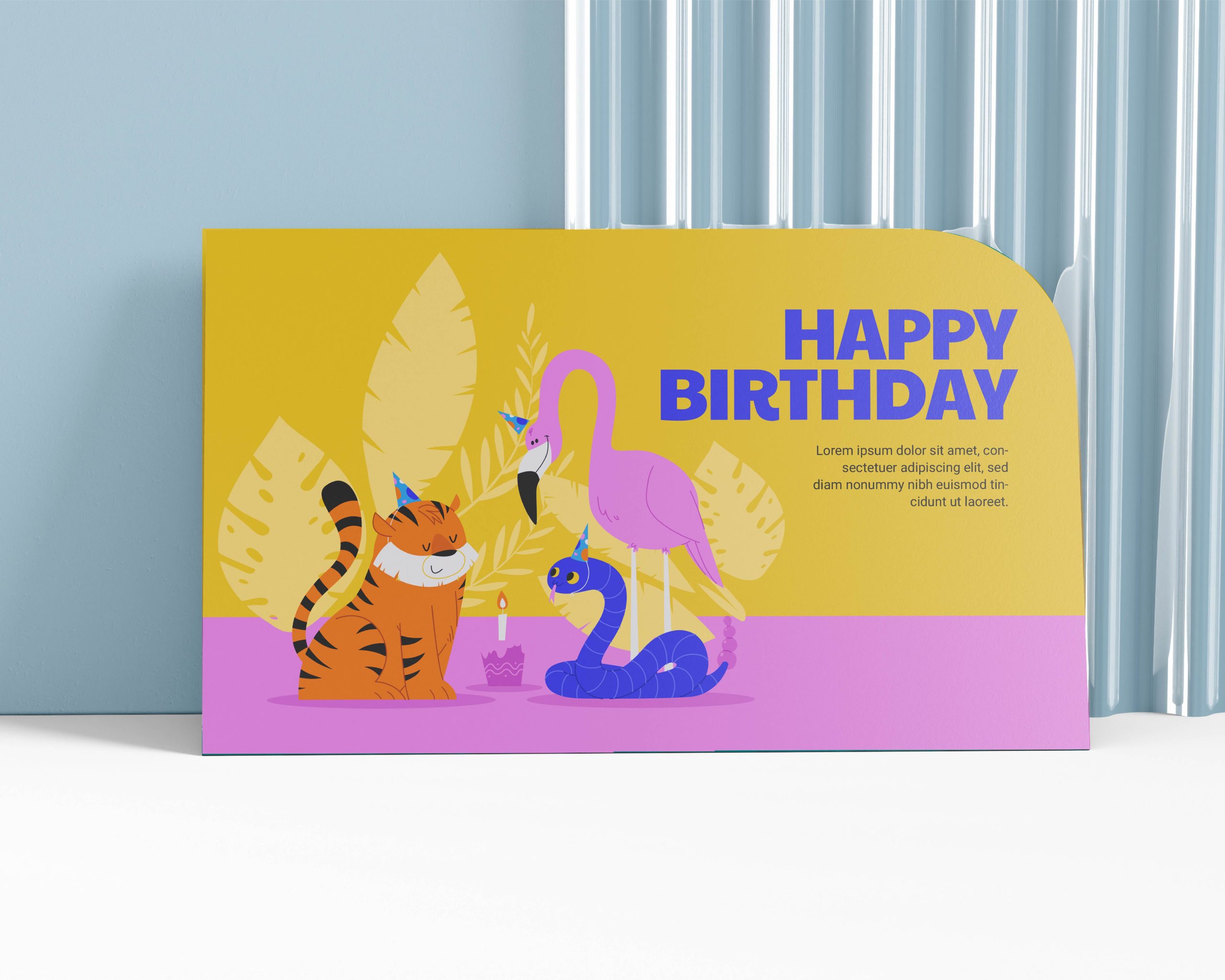 Rigid foam display panel featuring celebratory birthday graphics