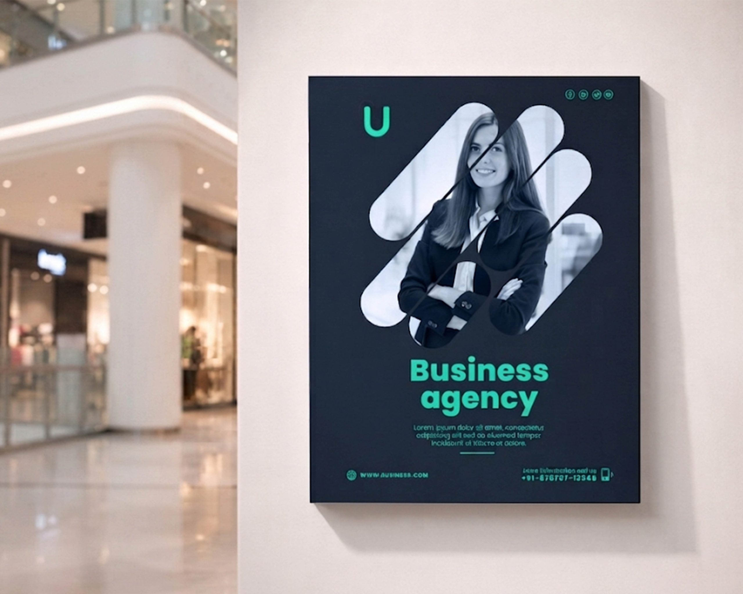 Custom indoor advertising poster for a business agency