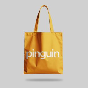 Yellow tote bag with a white Penguin logo.