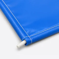 Banner hem with rope sewn inside the edge