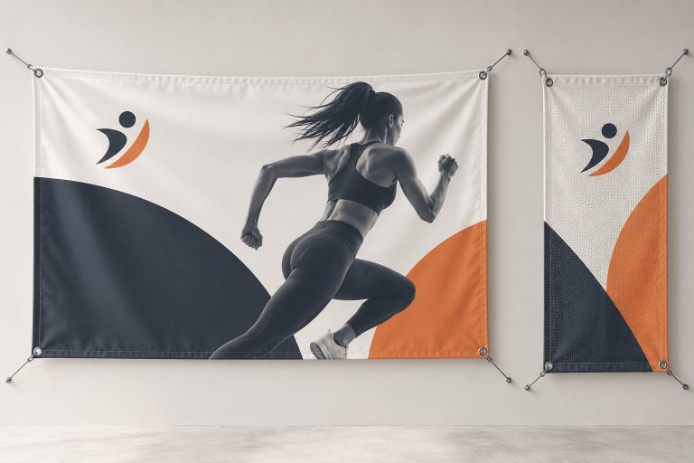 Vinyl and mesh banners for a fitness studio